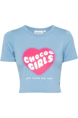 Chocoolate T-shirt crop con stampa