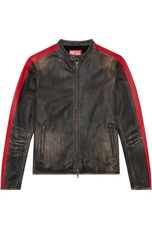 Diesel Giacca biker con effetto vissuto