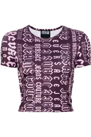 VERSACE T-shirt crop Logomania