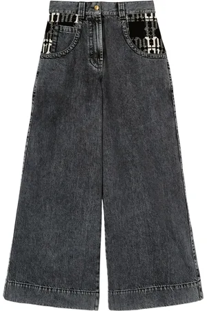 Palm Angels Jeans a gamba ampia con monogramma