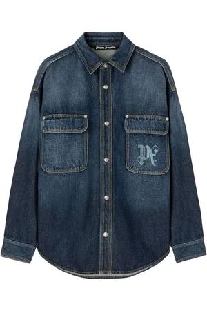 Palm Angels Camicia denim con stampa