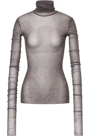 Serafini T-shirt semi trasparente a collo alto