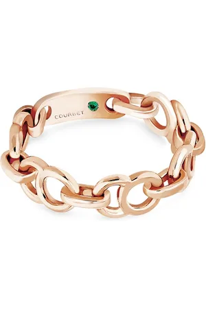 COURBET Anello a catena Celeste in oro 18kt riciclato