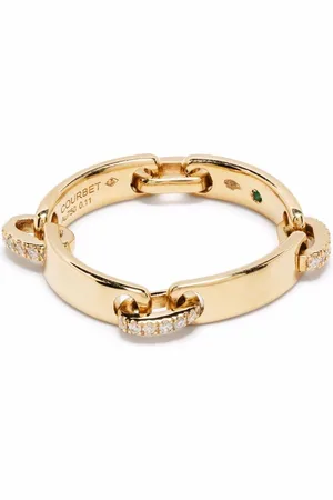 COURBET Anello a fascia Celeste in riciclato 18kt con diamanti da laboratorio