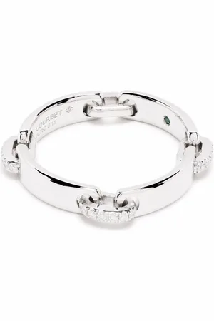COURBET Anello a fascia CELESTE in oro bianco 18kt riciclato con diamanti da laboratorio