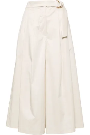 FEDELI Pantaloni crop a gamba ampia