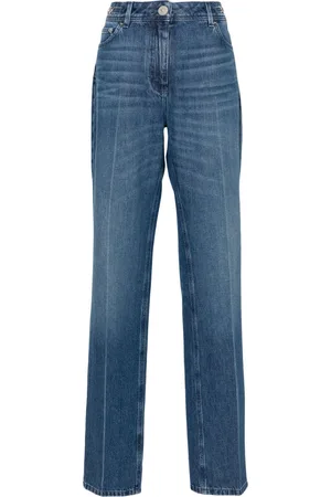 VERSACE Jeans dritti con placca logo