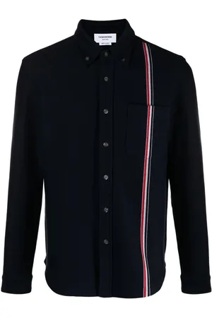 Thom Browne Giacca-camicia con banda RWB