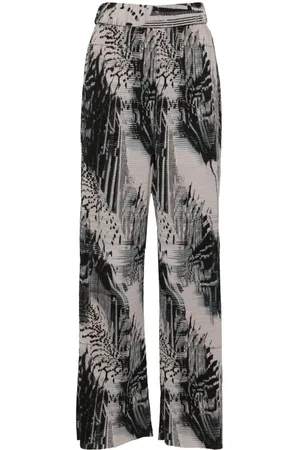 HENRIK VIBSKOV Pantaloni dritti plissé con stampa astratta