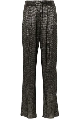 FORTE FORTE Pantaloni dritti con motivo pied-de-poule