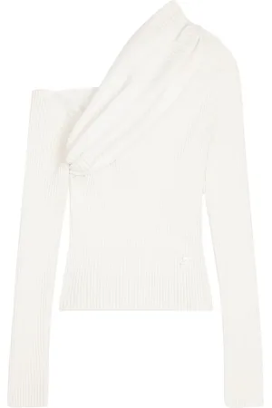 Courrèges Maglione a coste con ricamo