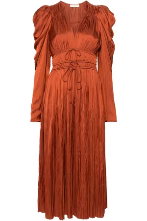 ULLA JOHNSON Abito midi Lelou plissé