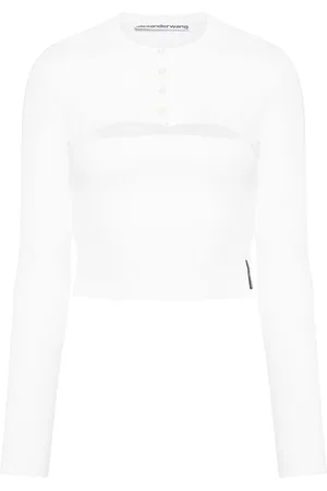 Alexander Wang Top corto a maniche lunghe con cut-out
