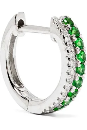 Roxanne First Orecchini Row in oro bianco 14kt con granato