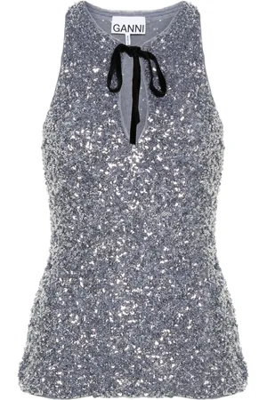 Ganni Top con paillettes