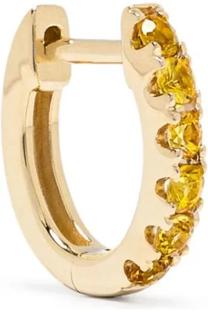 Roxanne First Orecchino Huggie in giallo 14kt con zaffiri gialli