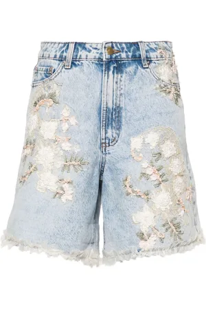 LOULOU Shorts denim a vita alta