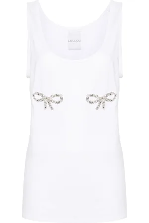 LOULOU Canotta con fiocco di strass