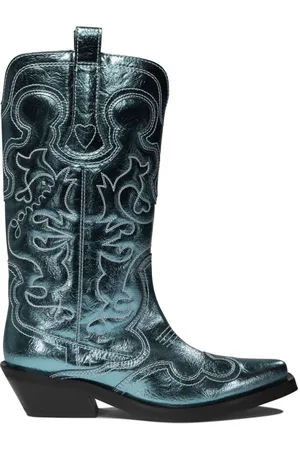 Ganni Stivali Western con ricamo