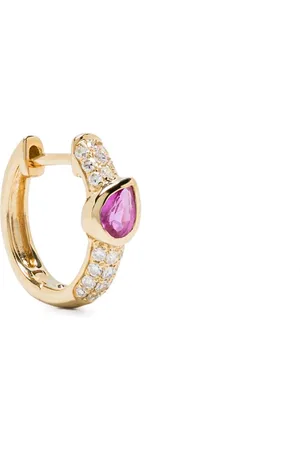 Roxanne First Orecchino singolo in giallo 14kt con zaffiro e diamanti
