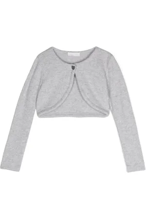 MONNALISA Cardigan crop con ciondolo a cuore
