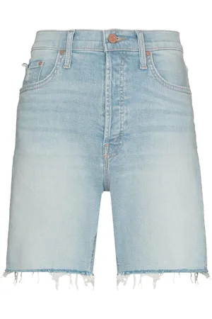 Mother Shorts denim con bordo sfilacciato The Tripper