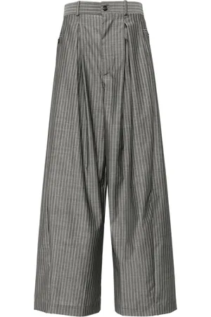 Hed Mayner Pantaloni a gamba ampia gessati