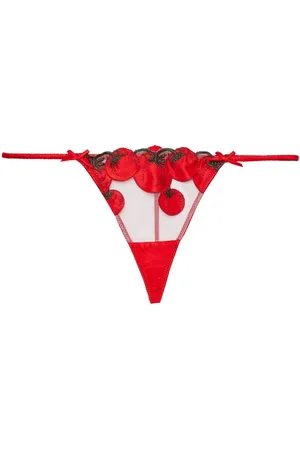 FLEUR DU MAL Perizoma Pomodoro con ricamo