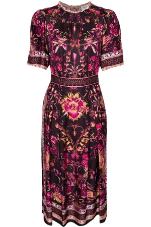 Marchesa Notte Abito Naima midi a fiori