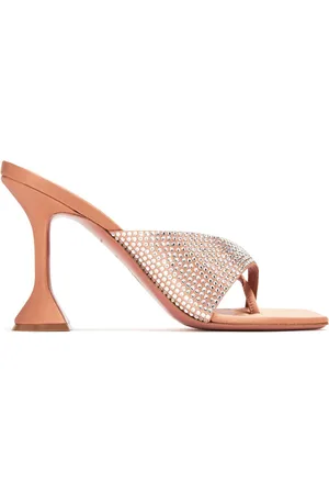Amina Muaddi Sandali Shiona con cristalli 95mm