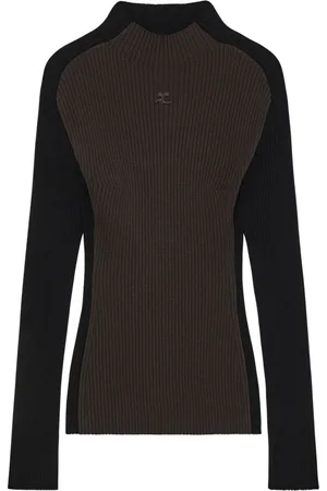 Courrèges Maglione a coste con ricamo