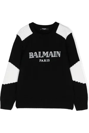 Balmain Maglione con logo floccato