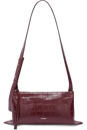 Jil Sander Borsa a spalla Empire piccola effetto coccodrillo