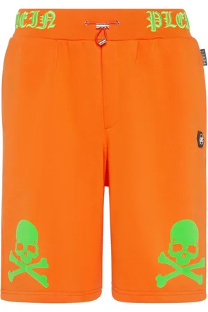 Philipp Plein Shorts Skull&Bones con logo ricamato