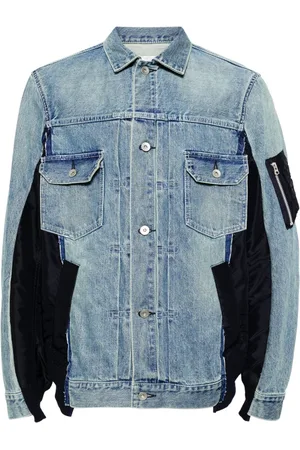SACAI Giacca denim con inserti