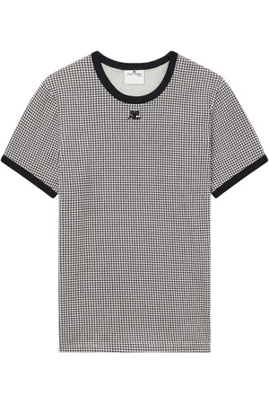 Courrèges T-shirt in pied-de-poule