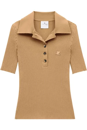 Courrèges Polo Iconic in maglia a coste