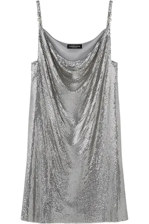 VERSACE Abito corto con scollo drappeggiato