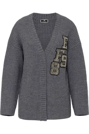Elisabetta Franchi Cardigan a coste con applicazione