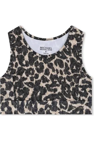 Michael Kors Canotta crop leopardata