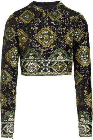 Giambattista Valli Top corto con paillettes