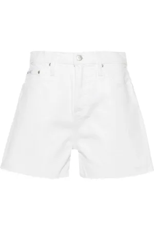 Calvin Klein Shorts denim con orlo a taglio vivo