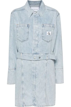 Calvin Klein Abito corto denim con cintura