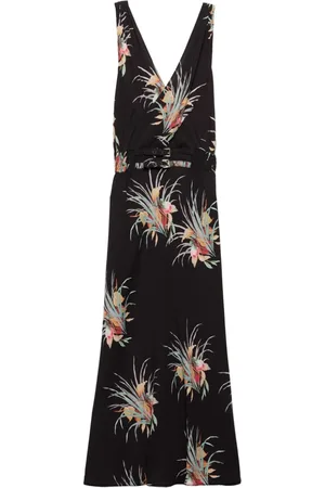 Prada Abito midi a fiori jacquard