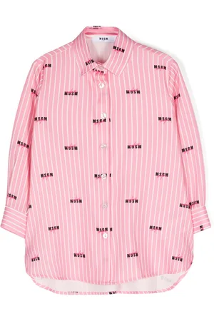 Msgm Camicia a righe con stampa
