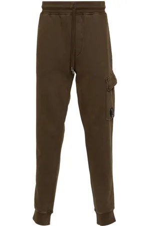 C.P. Company Pantaloni sportivi in pile con applicazione Lens
