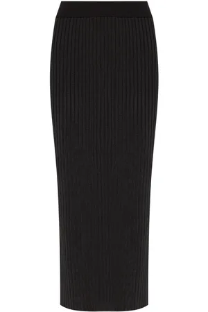 Jil Sander Gonna midi in maglia a coste