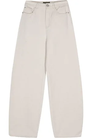 MOORER Jeans Blanche 25 a gamba ampia
