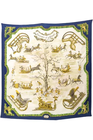 Hermès Sciarpa Traineaux et Glissades 1966