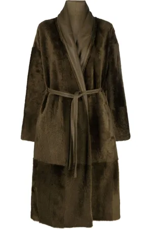 YVES SALOMON Cappotto di pelle con cintura